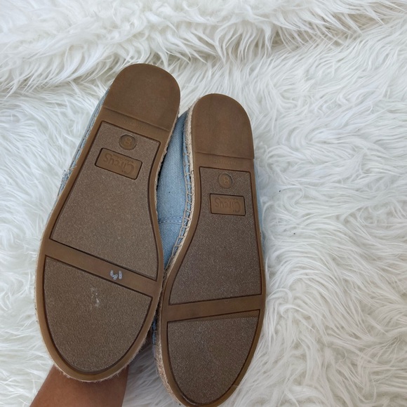 Sam Edelman Circus Size 8 Leni Shell Yeah Beach Denim Espadrille Flats Shoes - Picture 2 of 5